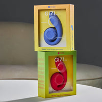 Snail Gizi Lite Dual G-spot Stimulator - SVIBE in blueberry and dragonfruit, both neatly packed in boxes. #color_dragonfruit