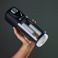 SVibe Ikon Volt Rubbing & Heating Masturbator showing opening, focusing on the lifelike entry