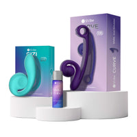Svibe Orgasmic Besties bundle featuring Snail Curve, Snail Gizi, and SVibe lubricant for ultimate pleasure and intimacy
